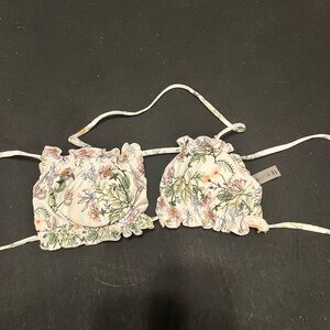 Zaful Floral Bikini Top with Adjustable Straps